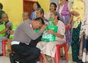 Dalam Kegiatan Minggu Kasih Polres Nias Salurkan Sembako Dan Edukasi Lalu Lintas