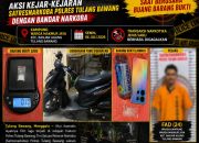 Aksi Kejar-Kejaran Satresnarkoba Polres Tulang Bawang Dengan Bandar Narkoba, Pelaku Di bekuk Saat Berusaha Buang Barang Bukti