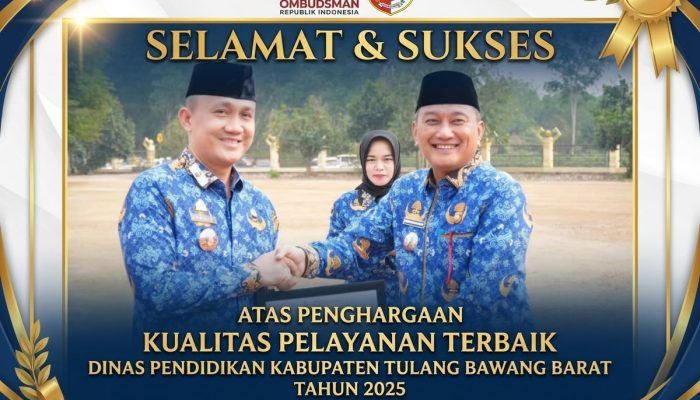 Dinas Pendidikan Tubaba Raih Nilai 80,55 dalam Penilaian Ombudsman 2025